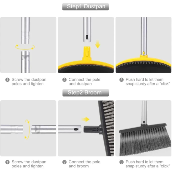Long Handle Broom & Dustpan Set