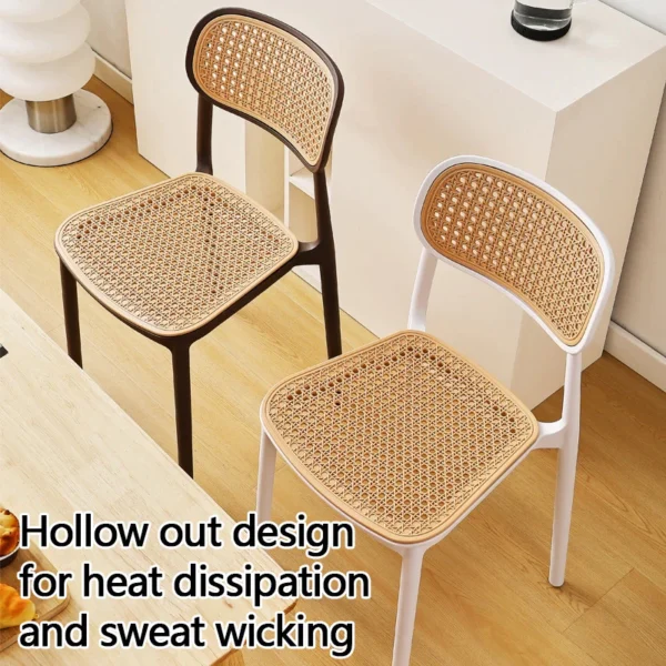 Stackable Plastic Rattan Dining Chair