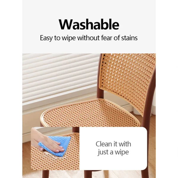 Stackable Plastic Rattan Dining Chair