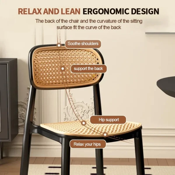 Stackable Plastic Rattan Dining Chair