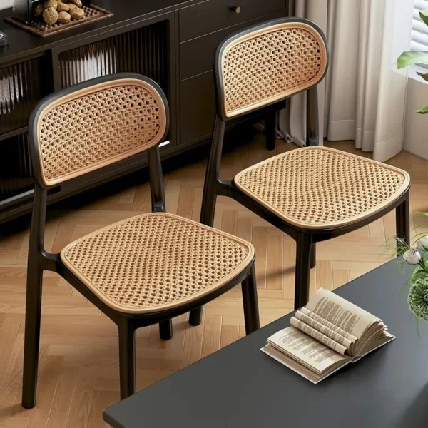 Stackable Plastic Rattan Dining Chair