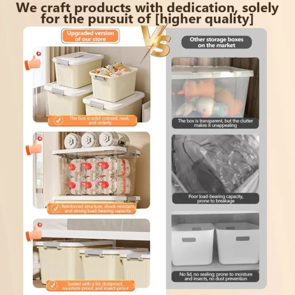 Extra Large Plastic Storage Box with Lid
