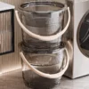 Texture Transparent Storage Bucket & Wash Basin Set