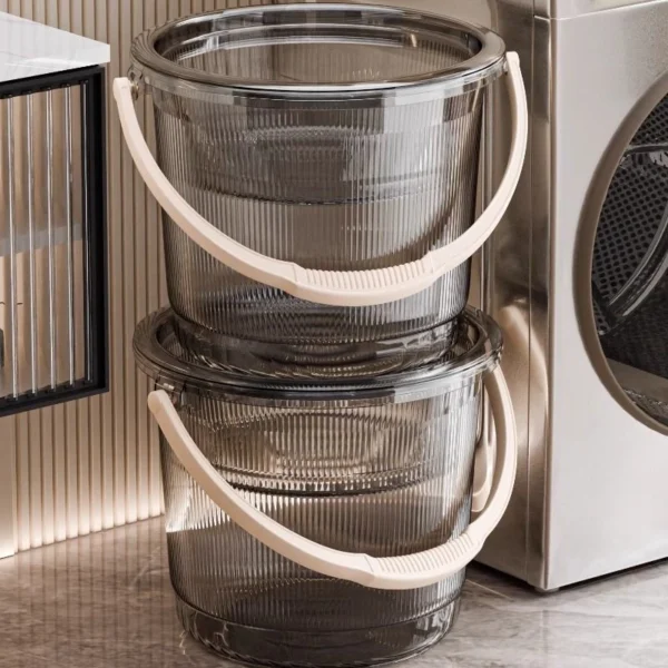 Texture Transparent Storage Bucket & Wash Basin Set