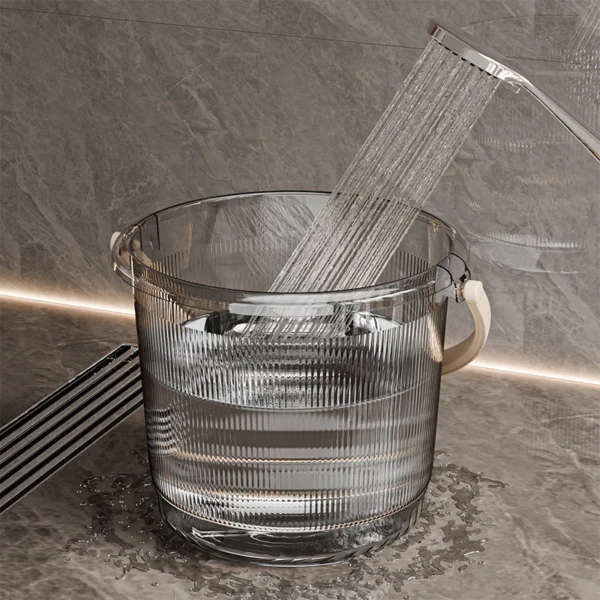 Texture Transparent Storage Bucket & Wash Basin Set