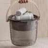 Texture Transparent Storage Bucket & Wash Basin Set