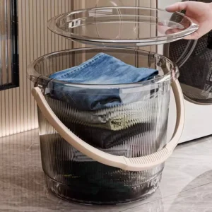 Texture Transparent Storage Bucket & Wash Basin Set
