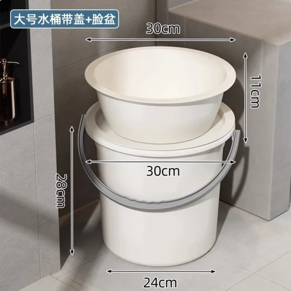 Multipurpose Plastic Bucket & Basin Set with Lid