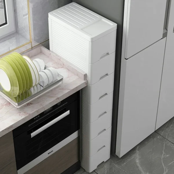 Slim Rolling Plastic Drawer Organizer