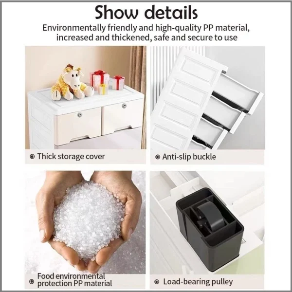 Vertical Plastic Drawer Storage Cabinet