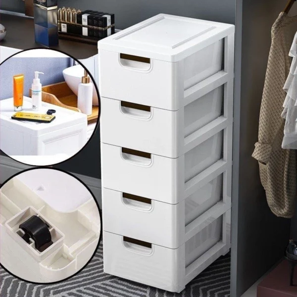Vertical Plastic Drawer Storage Cabinet