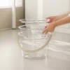 Transparent Bucket with Lid & Wash Basin Set