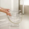 Transparent Bucket with Lid & Wash Basin Set