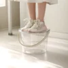 Transparent Bucket with Lid & Wash Basin Set