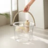 Transparent Bucket with Lid & Wash Basin Set